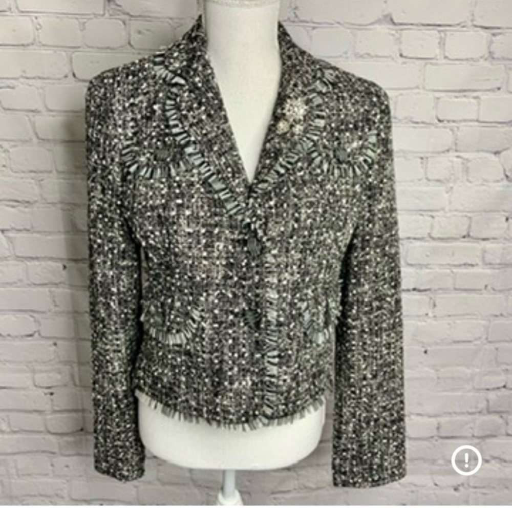CYNTHIA STEFFE Cotton Wool Blend Blazer Large